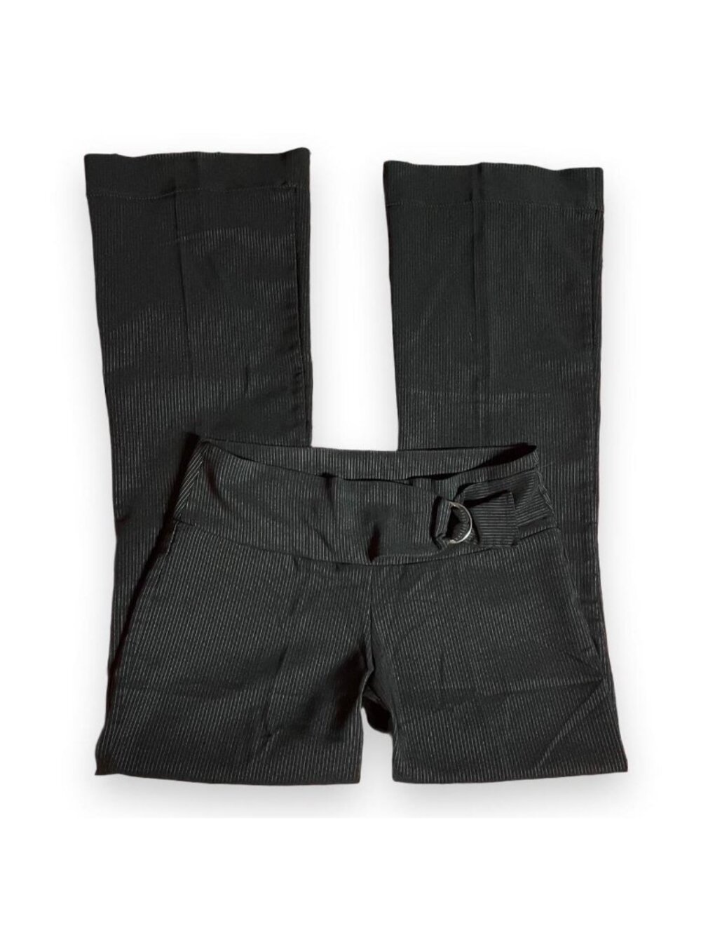 2000s black stretch pinstripe pants